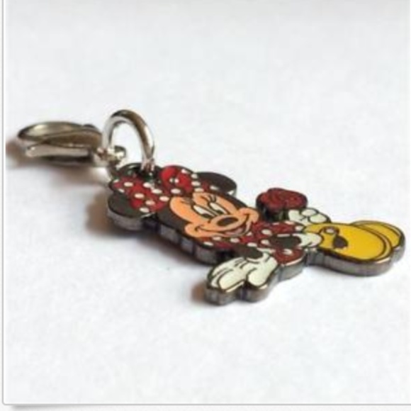 Vintage Disney Minnie Mouse Charm Zipper Pull Polka Dots Purse Charm Signed - Picture 4 of 11